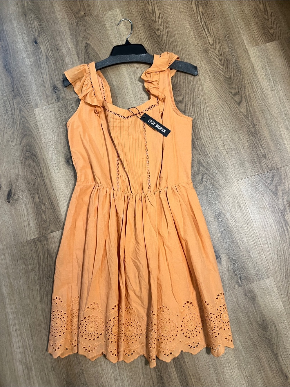 Steve Madden Orange Eyelet Ruffle Sundress